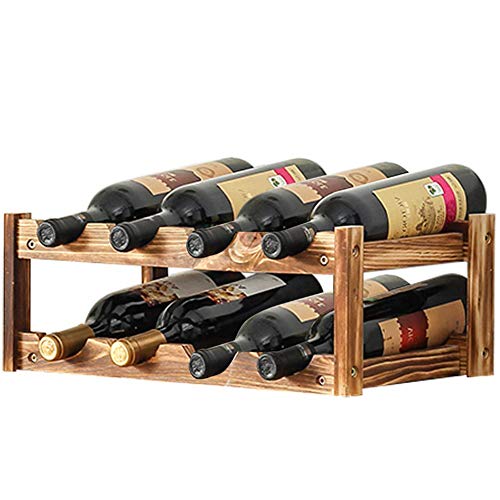 Aobosi Built-in Wine Cooler Rack,8-Bottle,Nature Wooden Wine Cooler Bottles Storage Shelf for Kitchen Countertops, Pantry, Fridge,Tabletop