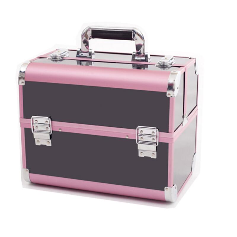 Pink Black Makeup Organizer,Portable Makeup Storage Box,Women Travel Make Up Organizer Case,Jewelry Box,Cosmetic Organizer Box