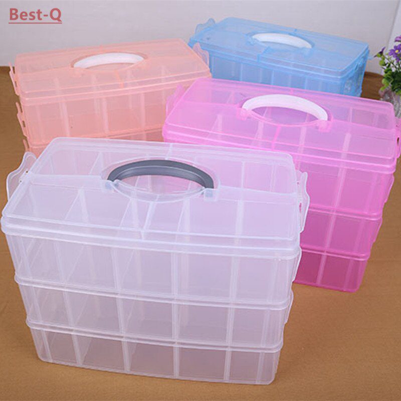 Free shipping 3 layers 30 grid removable storage box in a covered storage box king tights toy Lego plastic storage box