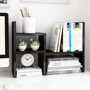 Jerry & Maggie - Desktop Organizer Office Storage Rack Adjustable Wood Display Shelf | Birthday Gifts - Toy - Home Decor | - Free Style Rotation Display - True Natural Stand Shelf
