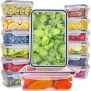 [14-Pack] Food Storage Containers with Lids - Plastic Food Containers with Lids - Plastic Containers with Lids BPA Free - Leftover Food Containers - Airtight Leak Proof Easy Snap Lock Food Container