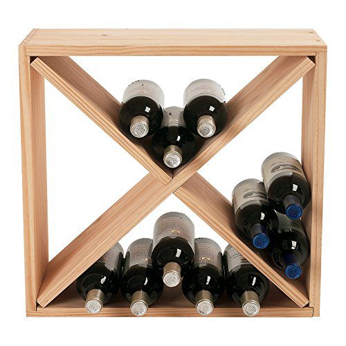 Wine Enthusiast 24 Bottle Compact Cellar Cube Wine Rack, Natural