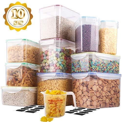 [10 Packs]Food Storage Containers,MCIRCO Airtight Flour Containers Pantry Storage Containers