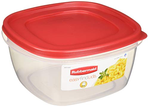 Rubbermaid 085275709254 Easy-Find Lid Food Storage Container, 14-Cups, Pack of 2, 2-Pack Red