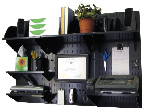 Wall Control 10-OFC-300 BB Office Wall Mount Desk Storage and Organization Kit, Black