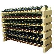 Stackable Modular Wine Rack Stackable Storage Stand Display Shelves, Wobble-Free, THICKER wood, Wobble-Free, (72 Bottle Capacity, 6 rows x 12)