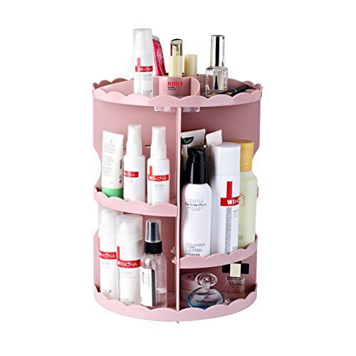 Boxing 360 Rotating Makeup Organizer Fits Cosmetics and Accessories