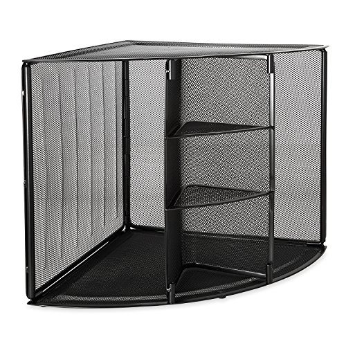 Rolodex Mesh Collection Corner Desktop Shelf Black (62630)
