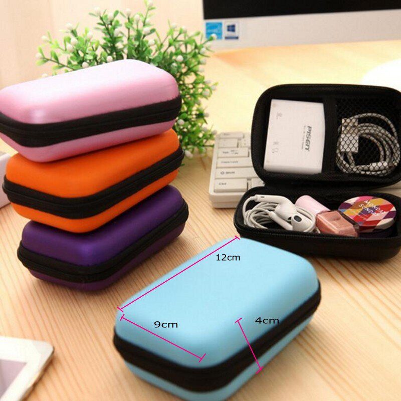 Travel Portable Data Line Earphone Wire Storage Box Organizer Data Line Cables Storage Container Case Earbuds SD Card Box