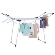 YUBELLES Gullwing Multipurpose Clothes Drying Rack, Dark Grey Rustproof Collapsible Stable Durable Laundry Rack