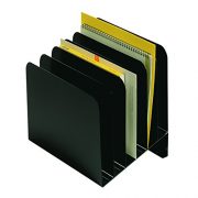 MMF Steelmaster Slanted Vertical File Organizer - 12" H x 11" W x 9.3" D - Black, 1 Each (MMF264S6BLA)