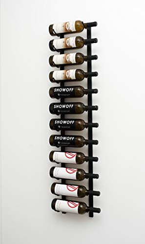 VintageView Wall Series-12 Bottle Wall Mounted Wine Rack (Satin Black) Stylish Modern Wine Storage with Label Forward Design