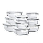 Glass Storage Containers with Lids, 18 Pieces Glass Meal Prep Containers Airtight, Glass Food Storage Containers, Glass Containers for Food Storage with Lids - BPA-Free & FDA Approved & Leak Proof