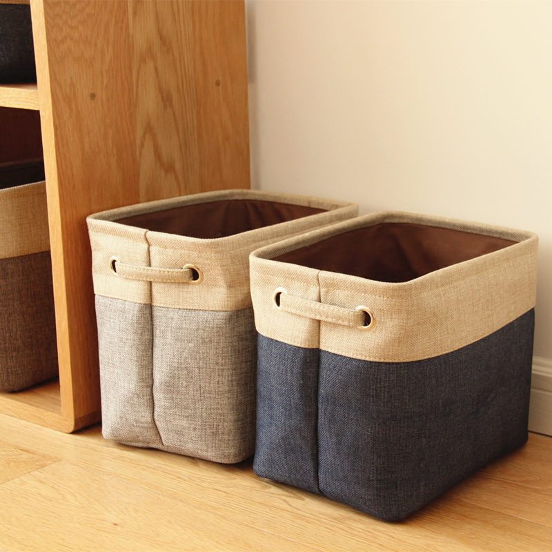 Foldable Linen Cotton Storage Basket Japanese Style Dirty Clothes Storage Laundry Basket Sundries Organizer Toy Home Storage Box