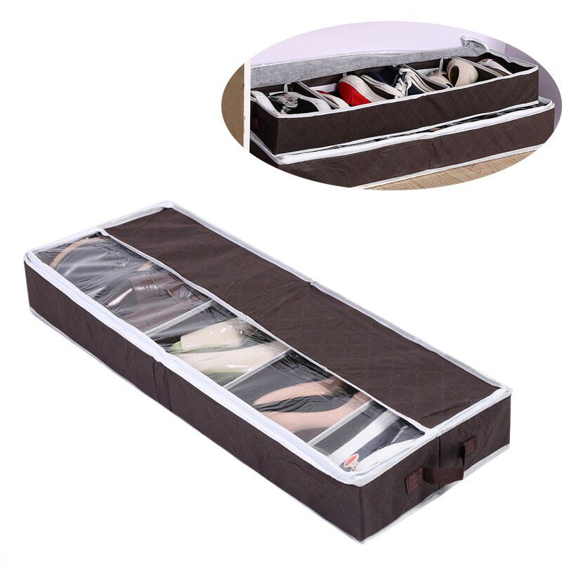 High Quality Multi-purpose Shoes Organizer Storage Shoe Case Coffee Bamboo Charcoal Five Case Transparent Shoes Storage Box
