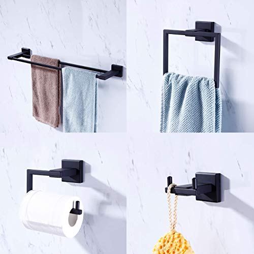 KES Bathroom Accessories Set 4-Piece Double Towel Bar Toilet Paper