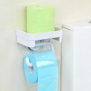 Dehub Toilet Paper Holder With Storage Shelf Suction Cup Toilet Paper