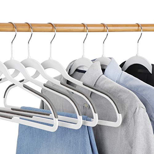 SUPER DEAL 50/100 Pack Non Slip Hangers Rubber Coating Clothes Hangers