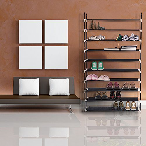 MaidMAX 10 Tiers Free Standing Shoe Rack for 50 Pairs of Shoes Organizer