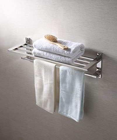 KES 22-Inch Hotel Towel Rack Bathroom Shelf Shower Towel Bar ...