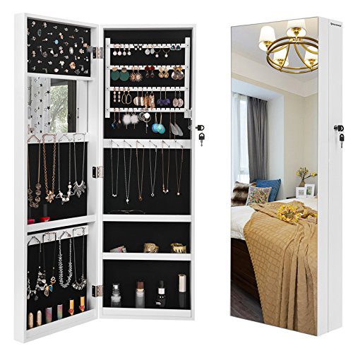 SONGMICS 5.3" D Deepened Jewelry Cabinet Armoire for Bulky Jewelry