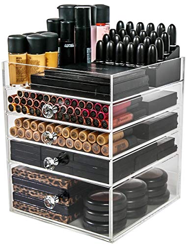 N2 Makeup Co Acrylic Makeup Organizer Cube | 4 Drawers Storage Box