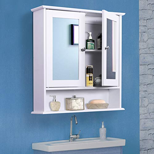 kleankin Bathroom Storage Cabinet Wall Mounted Medicine Cabinets