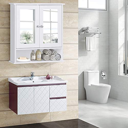Tangkula Bathroom Cabinet, Home Kitchen Living Room Double Mirror