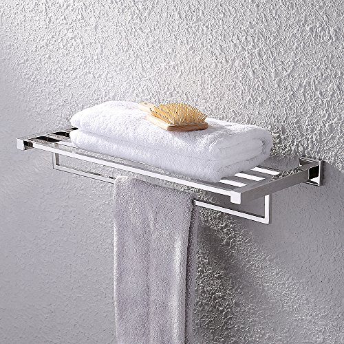KES Towel Rack, Bathroom Shelf with Towel Bar
