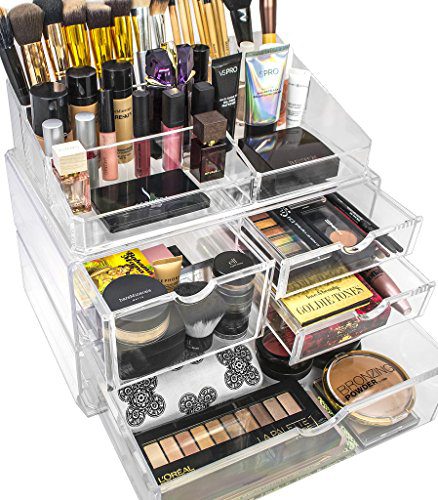 Sorbus Makeup Case Acrylic Cosmetic Jewelry Storage Display Set