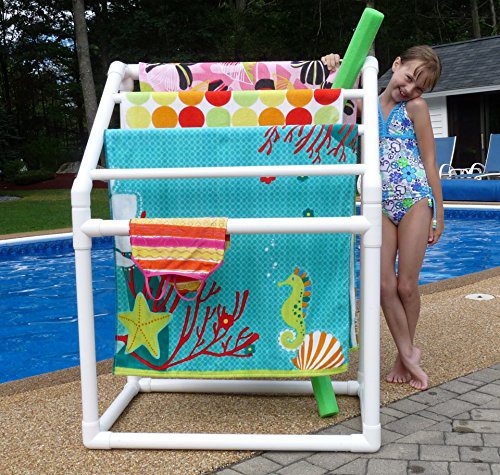 TowelMaid 5 Bar Freestanding Outdoor Poolside Towel Rack