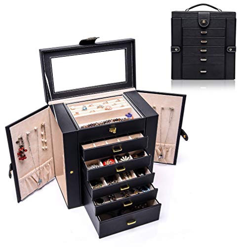 Uptizer Jewelry Box Organizer Functional Huge Lockable