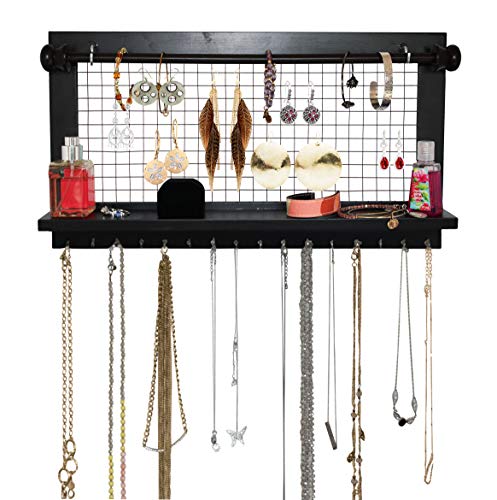 SoCal Buttercup Espresso Jewelry Organizer with Removable Bracelet Rod