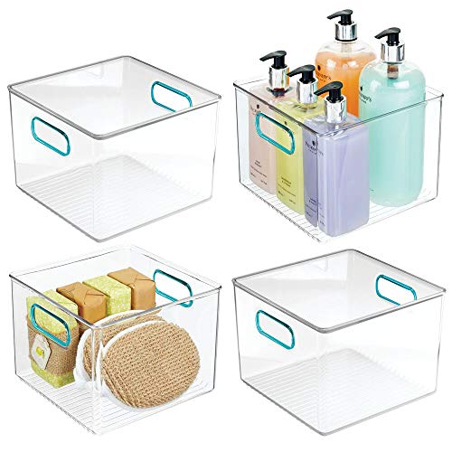 mDesign Plastic Storage Bin with Handles for Organizing Hand Soaps