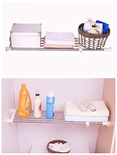 BAOYOUNI Expandable Closet Tension Shelf Rod Organizer Adjustable Storage