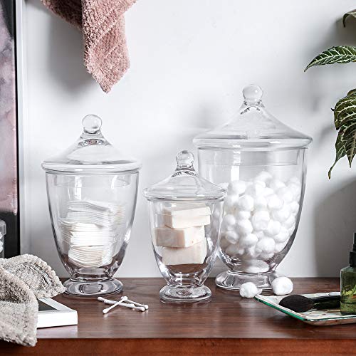 Whole Housewares Clear Glass Apothecary Jars-Cotton