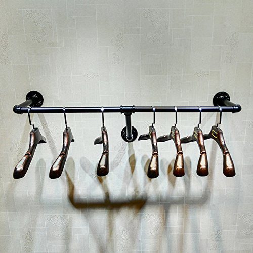 Warm Van Industrial Pipe Wall Mounted Clothes Hanging Shelves System