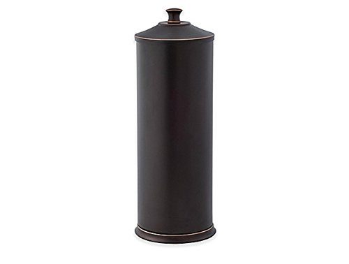Toilet Paper Reserve Holder with Lid in Two-Tone Oil Rubbed Bronze