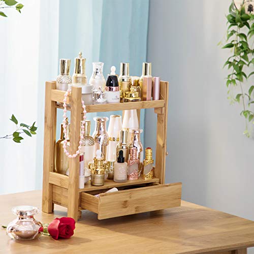 PELYN Makeup Organizer Cosmetic Storage Vanity Shelf Display Stand Rack