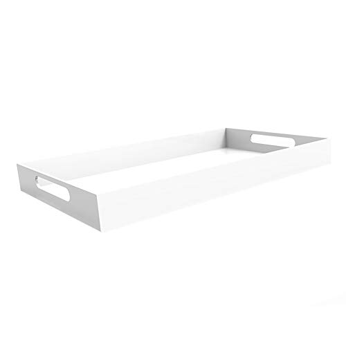 WHITE SERVING TRAY - Bright White - 20" Large Acrylic Tray for Coffee Table