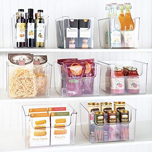 mDesign Plastic Open Front Food Storage Bin for Kitchen Cabinet