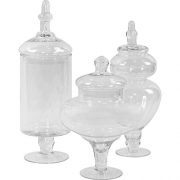 Koyal Wholesale Apothecary Glass Jars, Couture, Large Canisters Set of 3