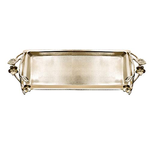 Decozen The Wild Flower Glass Bath Tray Silver Plated and Gold Finished