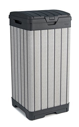 Keter Rockford Duotech Outdoor Plastic Resin Trash Can