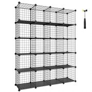 SONGMICS Wire Cube Storage, 20-Cube Modular Rack, Storage Shelves