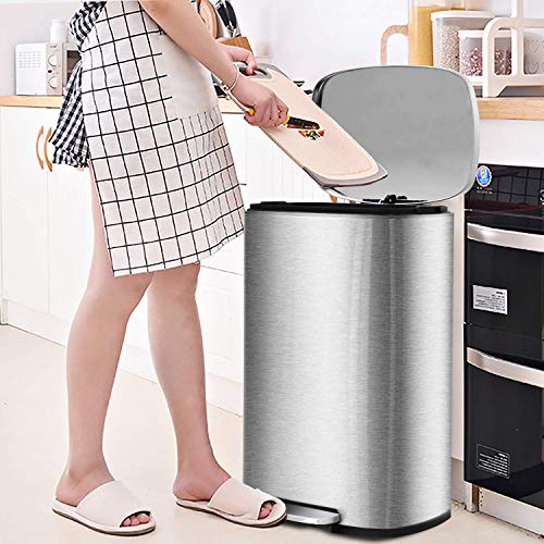 Kitchen Trash Can With Lid For Office Bedroom Bathroom Step Trash