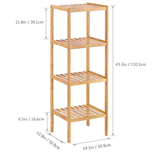 SONGMICS bamboo bathroom shelves, 3-Tier Adjustable Layer Rack Best ...