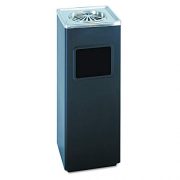 Safco Products Square Ash And Trash Trash Can, Black