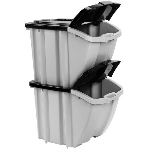 Suncast Stacking Recycling Bins 2 Bin Value Pack