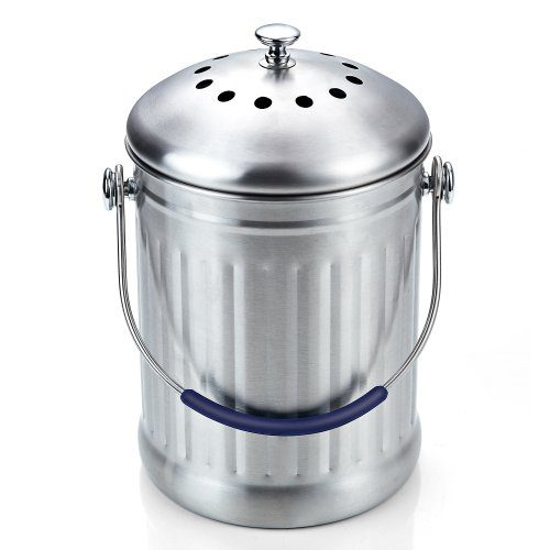 Cook N Home 1 Gallon Stainless Steel Kitchen Compost Bin